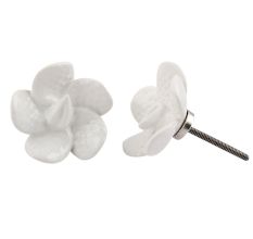 White Dot Flower Knob